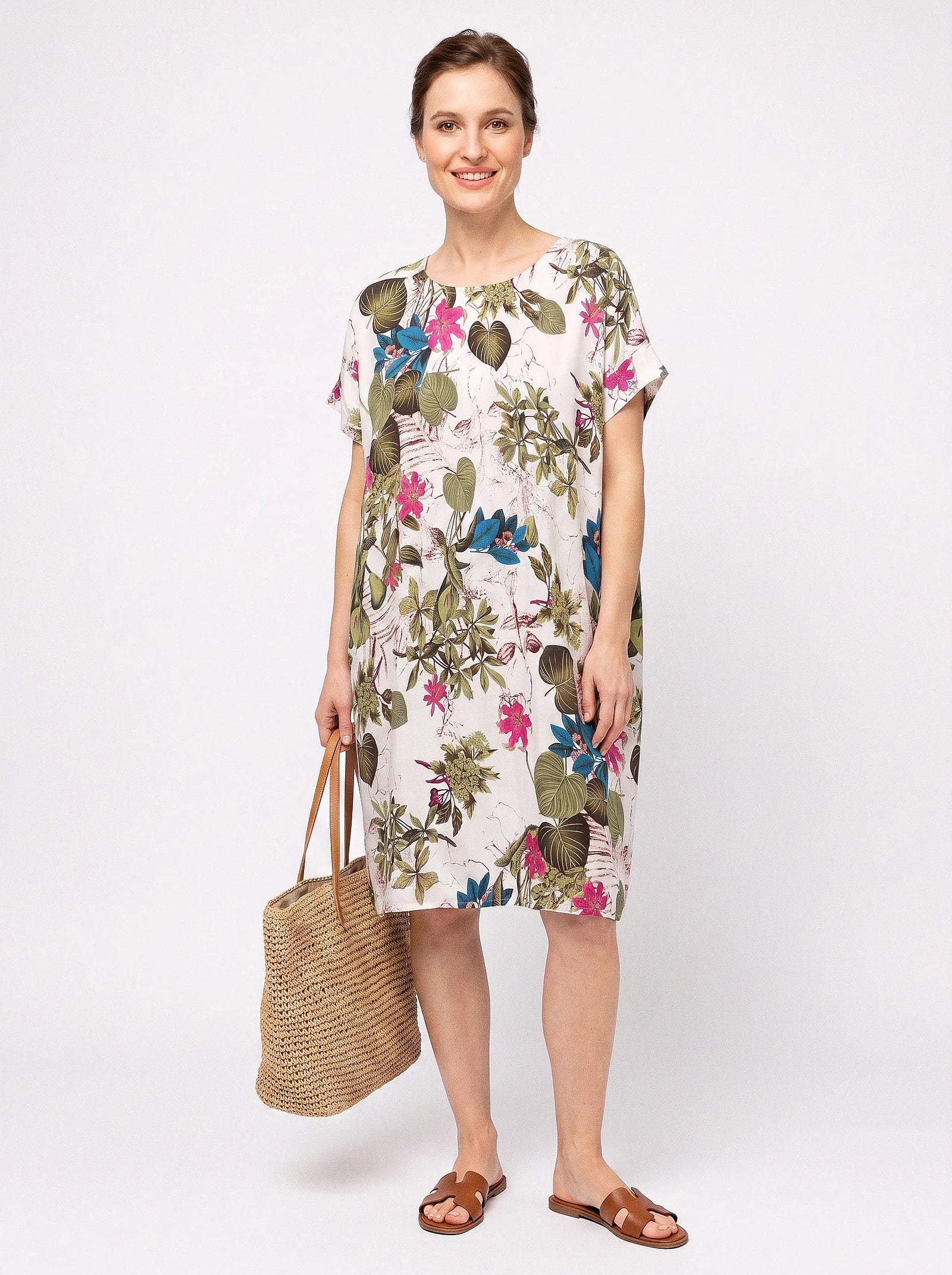 The Verena - Cream Botanical Dress