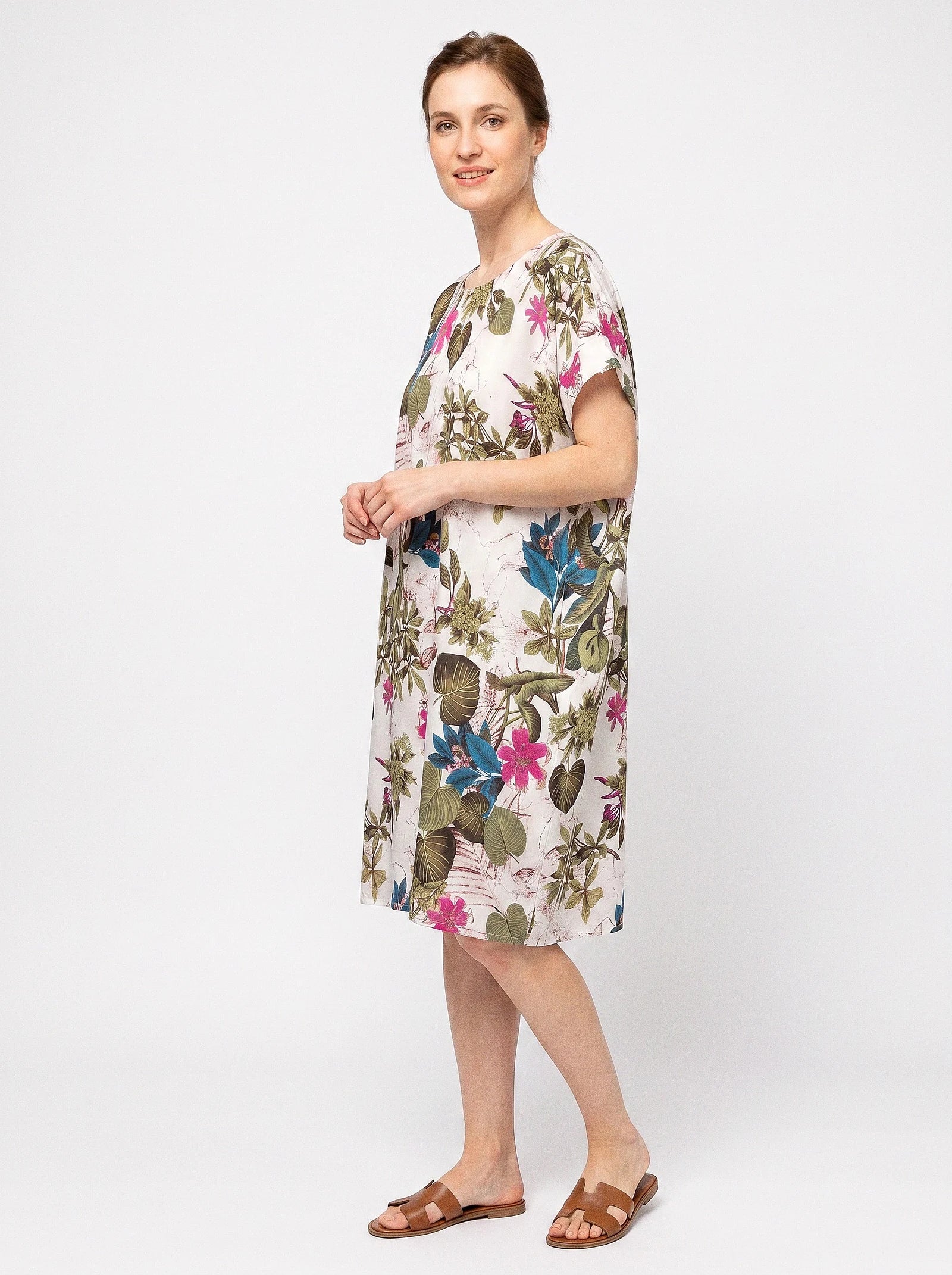 The Verena - Cream Botanical Dress