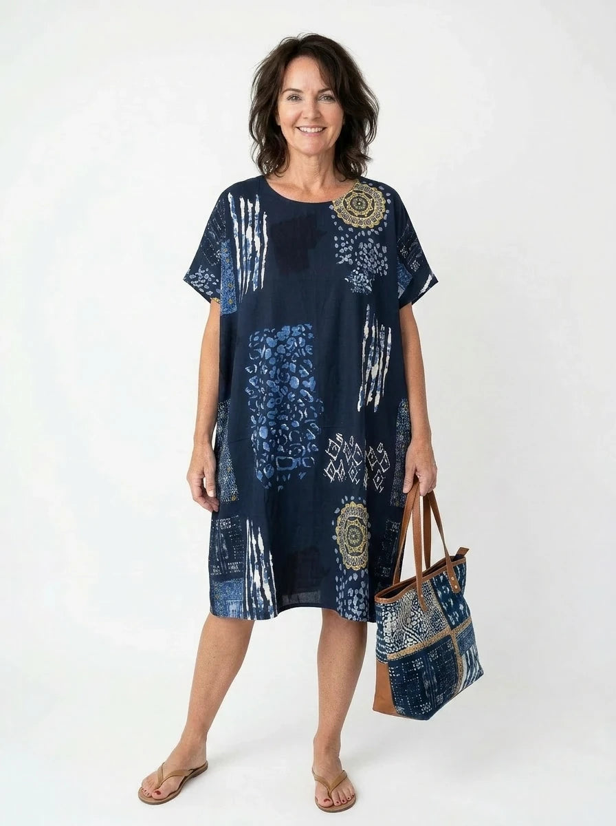 The Indigo - Mandala Patchwork Dress