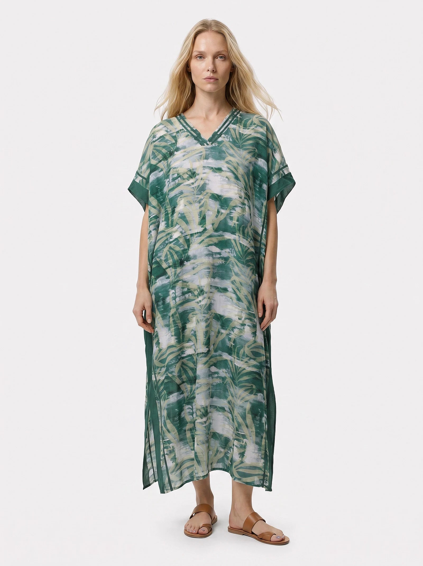 The Amazonas - Green Watercolor Caftan