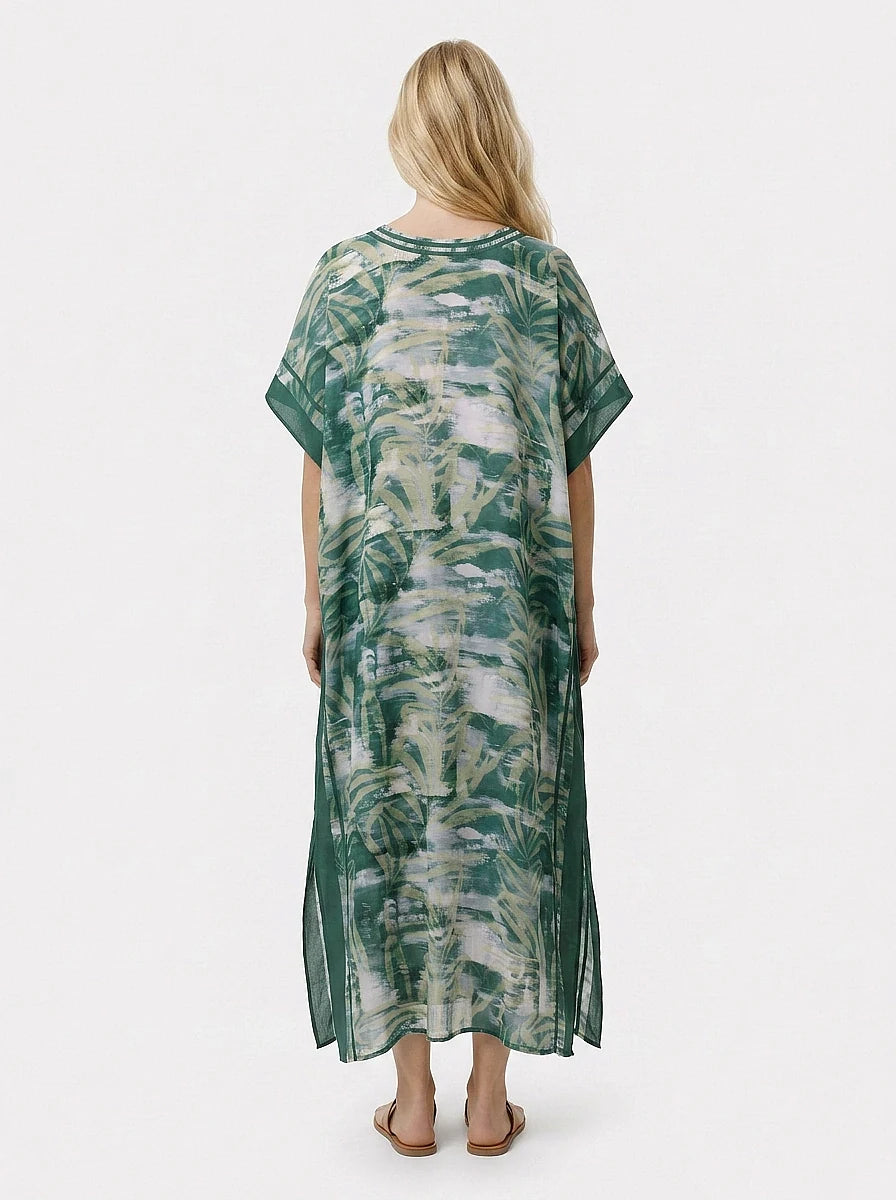 The Amazonas - Green Watercolor Caftan