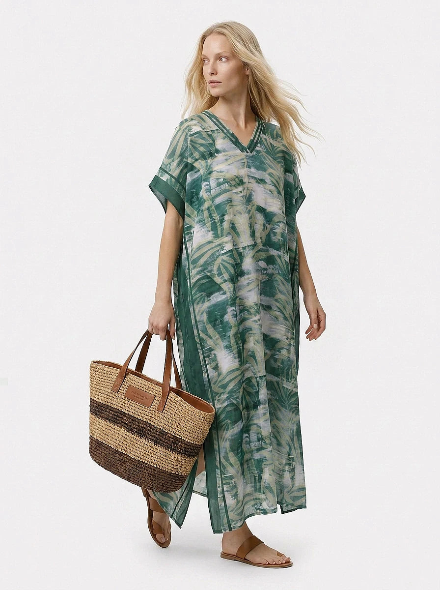 The Amazonas - Green Watercolor Caftan
