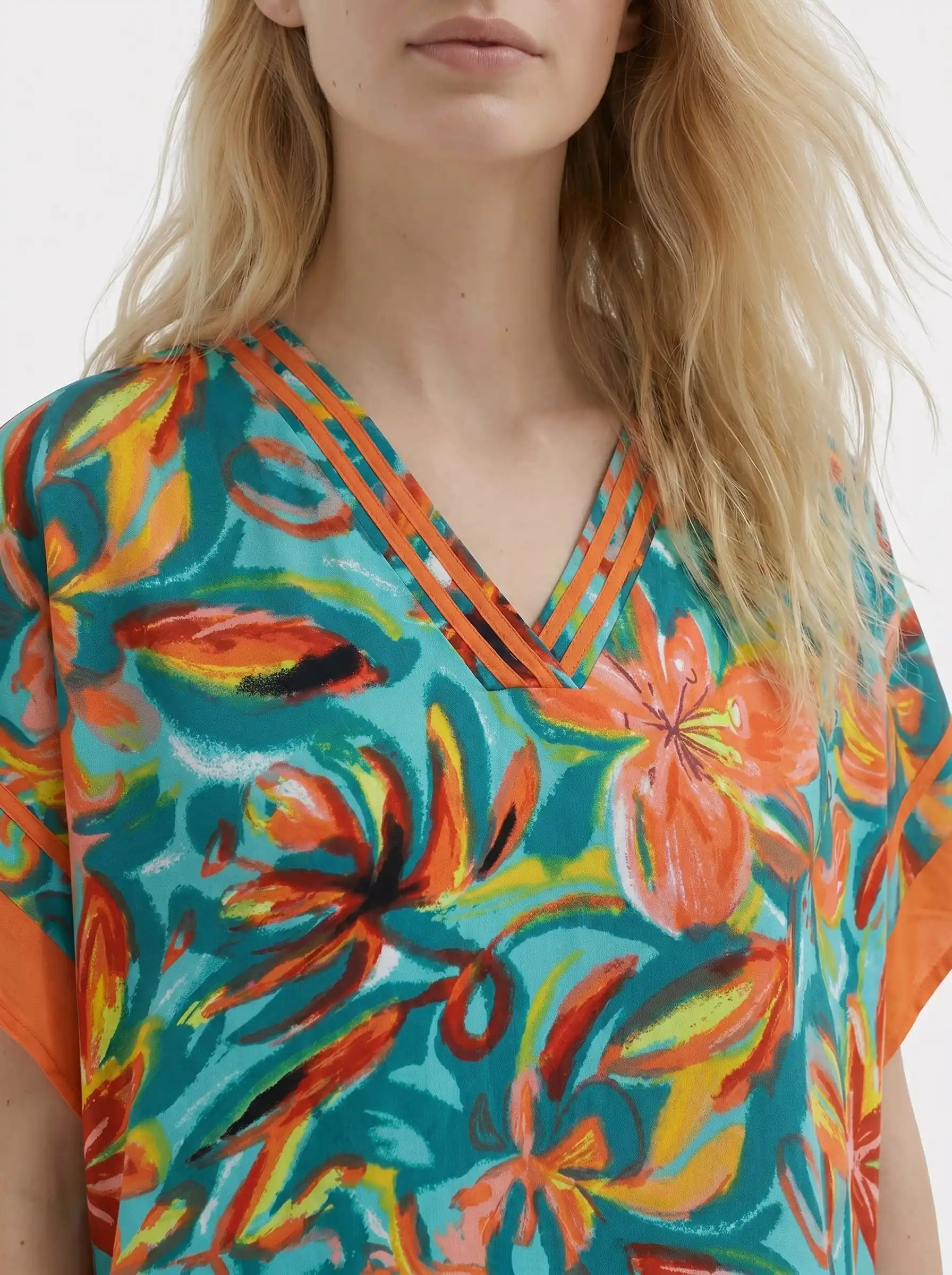 The Havana - Teal & Orange Tropical Caftan