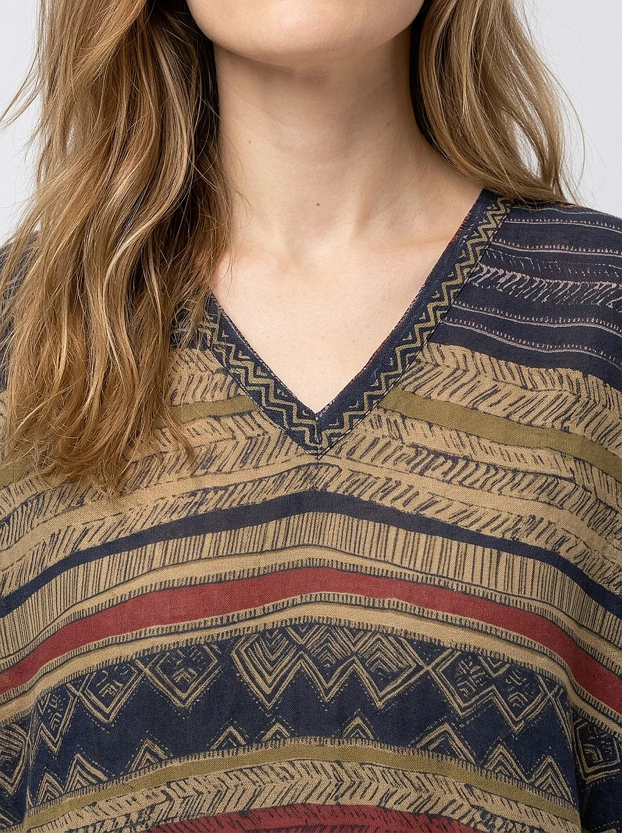 The Navajo - Tribal Stripe Caftan