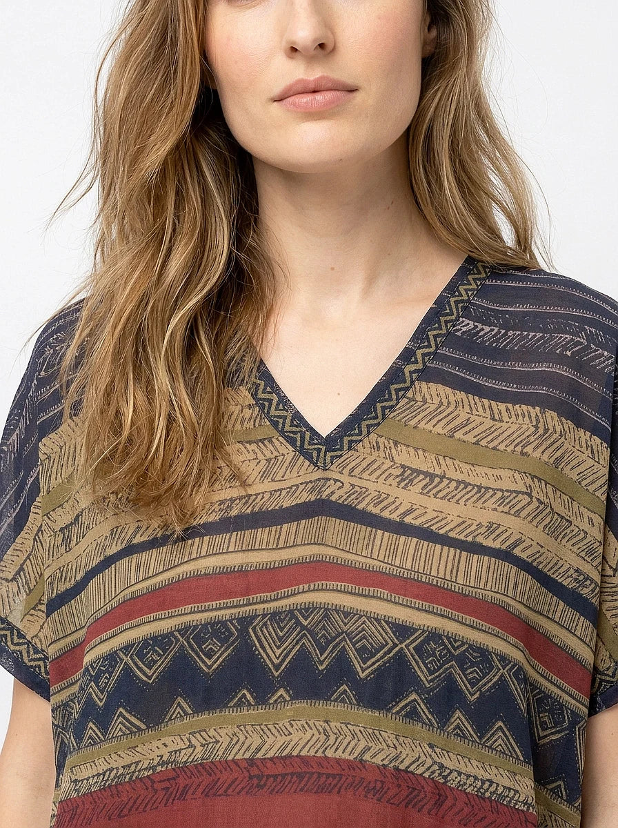 The Navajo - Tribal Stripe Caftan