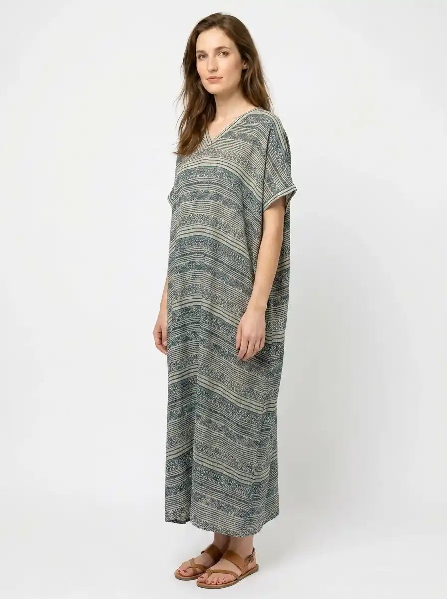 The Linen - Sage Ornamental Caftan