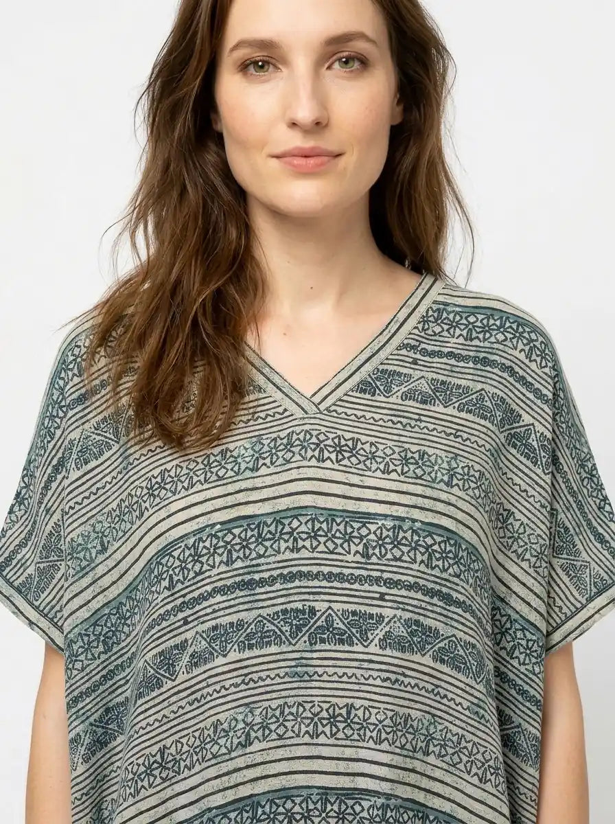 The Linen - Sage Ornamental Caftan