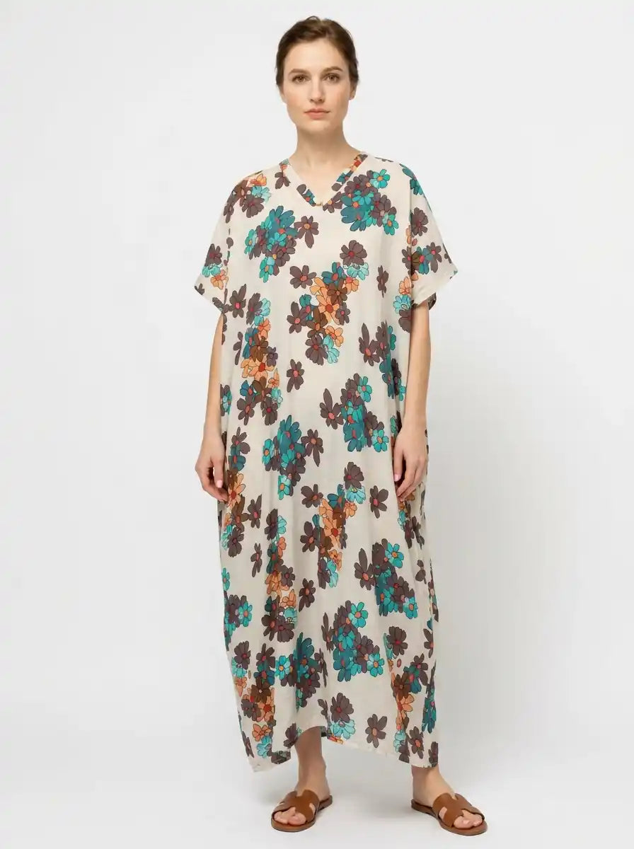 The Daisy - Retro Floral Caftan