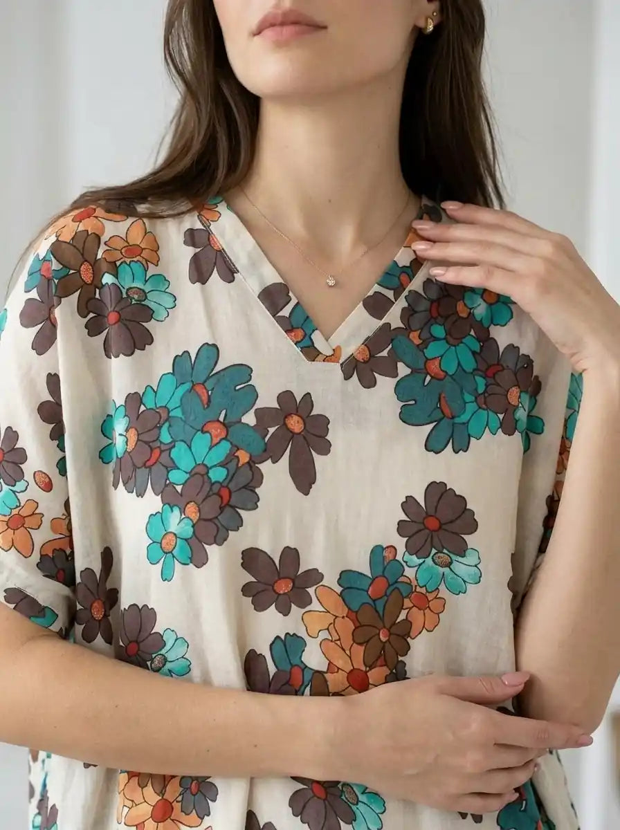 The Daisy - Retro Floral Caftan