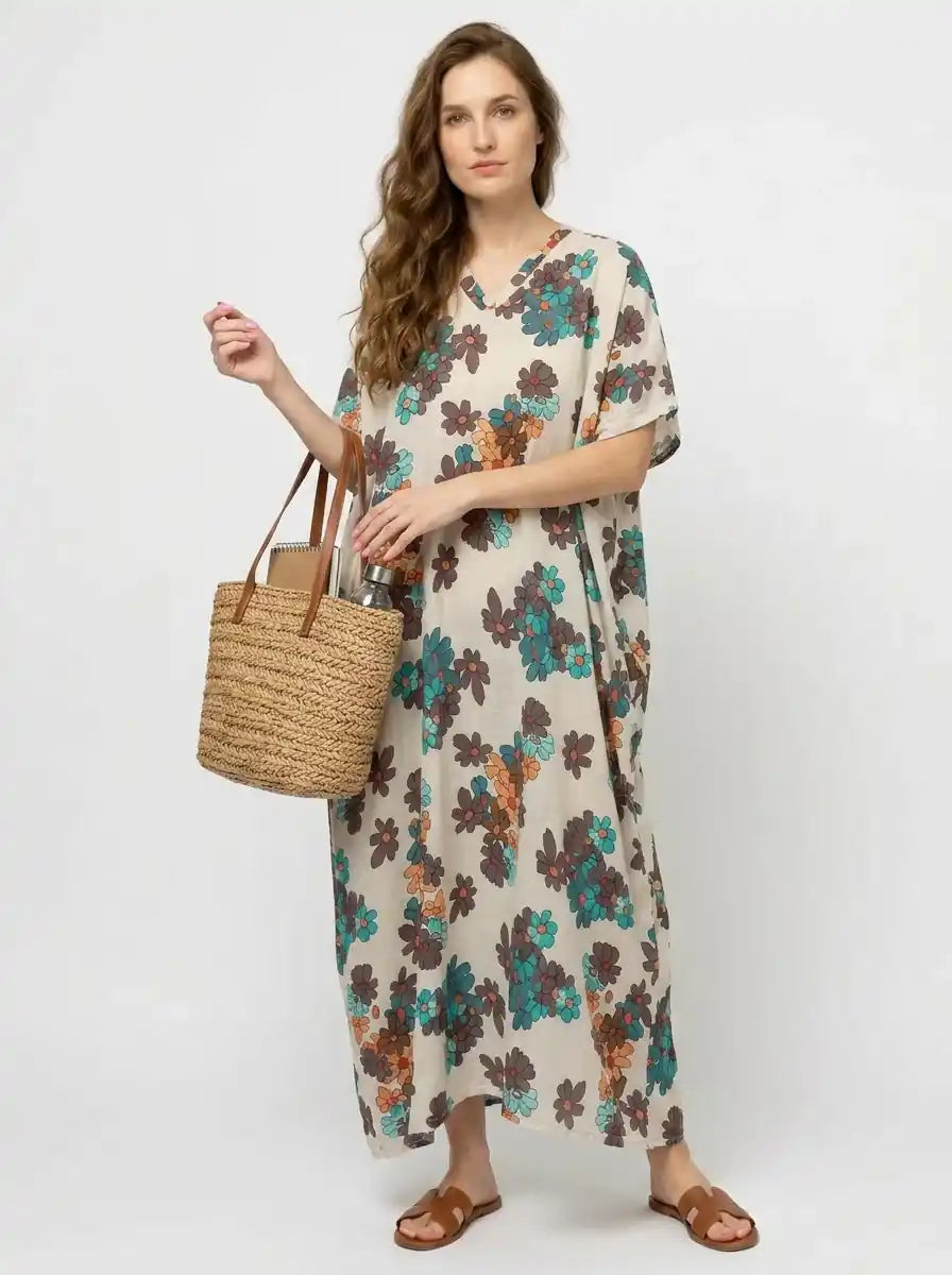 The Daisy - Retro Floral Caftan