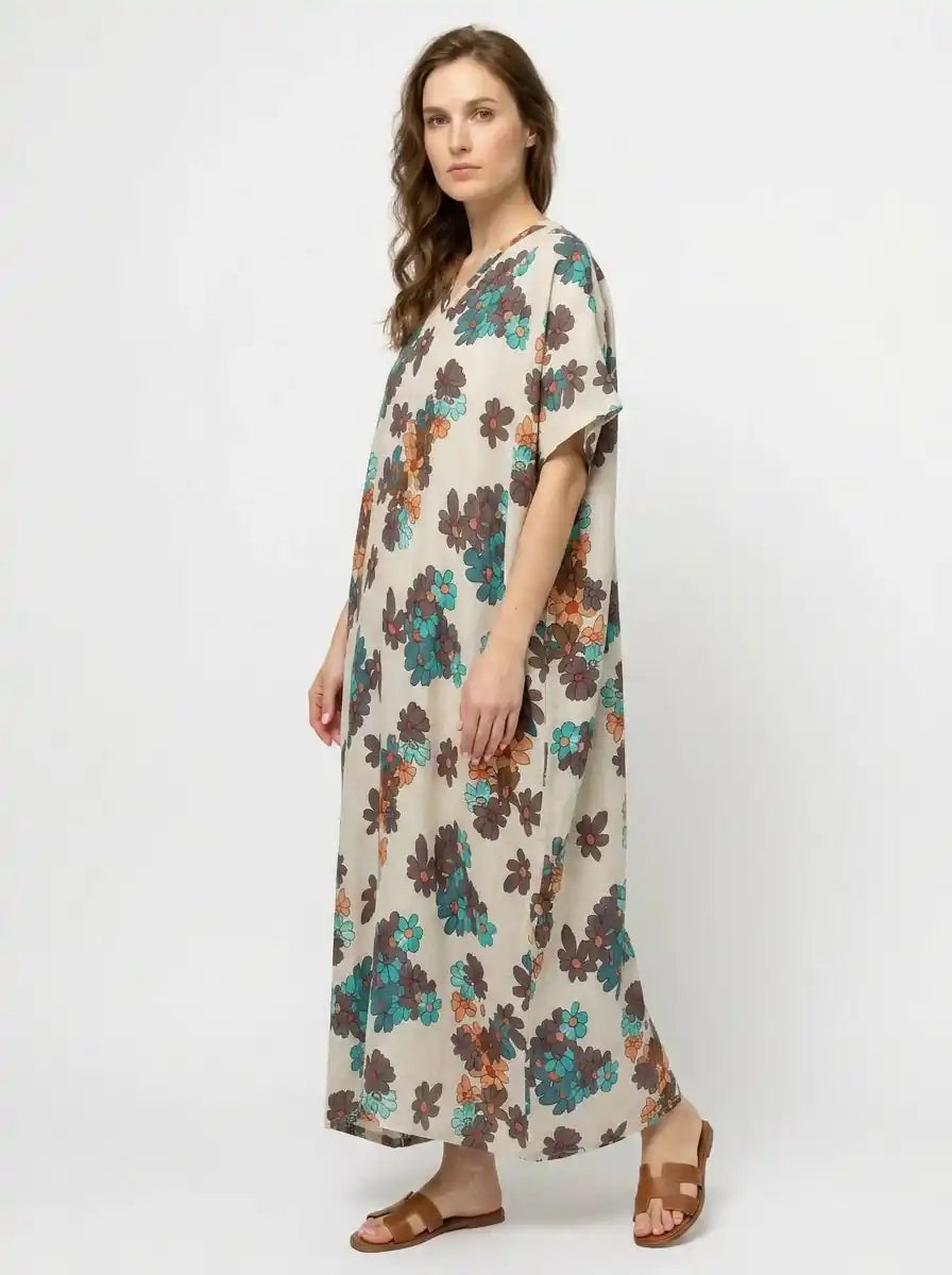 The Daisy - Retro Floral Caftan